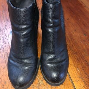 Black combat heeled boots